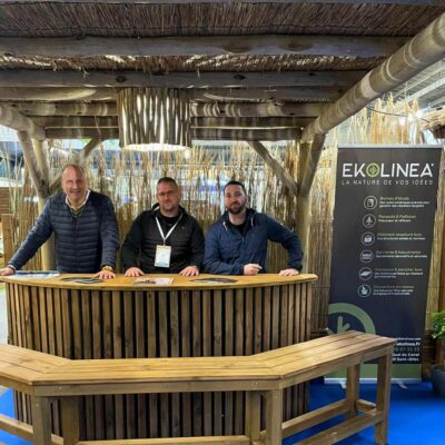 vue sur le stand ekolinea au salon Sett avec l'équipe Wurth france