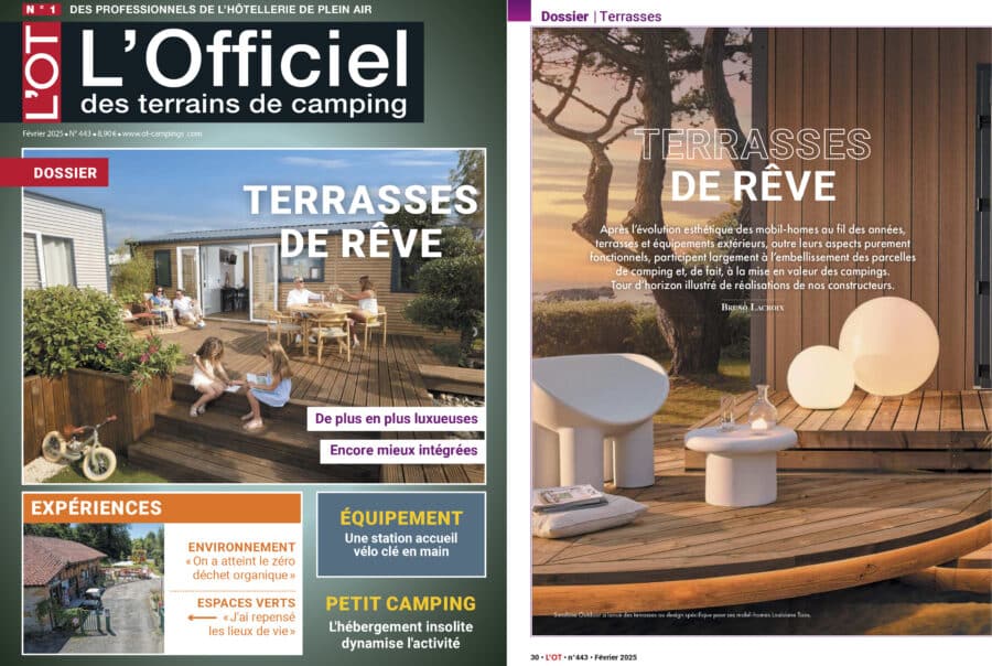 citation Ekolinea dans l'article de l'OT - l'Officiel des terrains de camping de février 2025