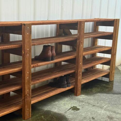 Meuble large à chaussures en bois par Ekolinea - vue large
