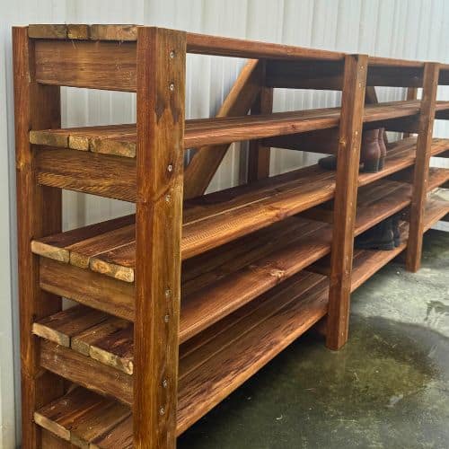 Meuble large à chaussures en bois par Ekolinea - vue latérale
