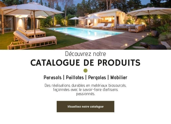 Pop-up catalogue produits Ekolinea en bois et en roseau