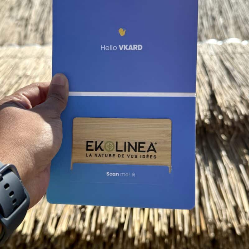 L'arrivée des nouvelles cartes de visite Ekolinea en bois avec la technologie NFC et QR code.