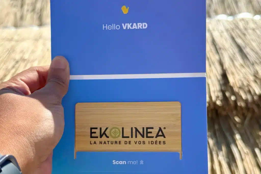 Nouvelles cartes de visite en bois d'Ekolinea. Pour une digitalisation et l'évolution de notre démarche RSE
