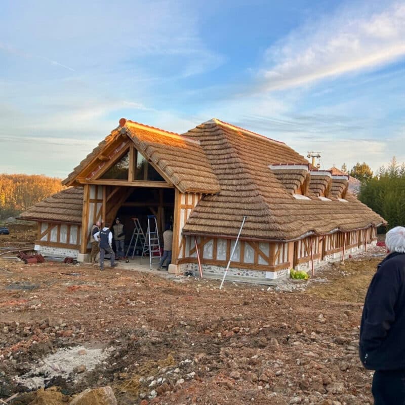 Ekolinea a posé près de 3 0000m² de roseau sur les toitures du nouvel espace du zoo de Beauval